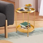 Table d'appoint ronde en métal - 40 x 40 x 51,5 cm - Plateau amovible - Support de table pliable pour l'intérieur et l'extérieur - Pour boissons