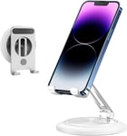 Support Téléphone Bureau, Porte Smartphone Réglable Pliable En Aluminium, Potation À 360°, Compatible Avec Iphone, Samsung Galaxy, Ipad Mini, Tablette (4-9"") (Argent).[G873]