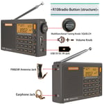 SIHUADON R-108 Radio FM stéréo numérique Portable Radio AM SW Air Radio récepteur fonction d'alarme affichage horloge température haut-parleur - Type S-Gray-microUSB