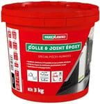 Parexlanko - Colle et Joint Epoxy - Noir - Pour pose de carrelage - Anti-moisissures - Spécial pièces humides - Idéal douche et plan de travail - 3kg