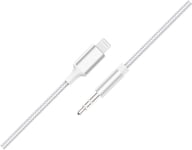 Câble audio Renforcé Jack 3.5mm vers Lightning Mâle / Mâle 1,2m Blanc Force Power Lite