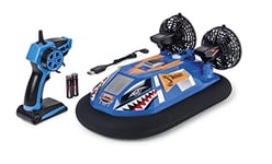 Carson 500108048 Hovershark 2.4G 100% RTR Bleu/Orange - avec télécommande 2,4 GHz, Bateau RC, RC Hovershark, Jouet télécommandé pour Enfants, aéroglisseur