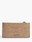 Mango Croc Effect Zip Card Holder, Beige