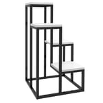 Plant Stand Steel Blomsterhylla, 4 Nivåer, För Trädgård & Balkong, 34X34X70Cm, Vit