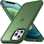 Anqrp Zero Série pour iPhone 12/12 Pro Coque, Étui Mat Translucide Antichoc en Silicone TPU, Housse de Protection Militaire, Dos Rigide Anti-Rayures Fine Coque pour iPhone 12 Pro 6.1 Pouces, Vert