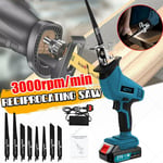 21V Reciprocating Saw Cordless Hand Saw Electric Wood Metal Cutter+2 batteries