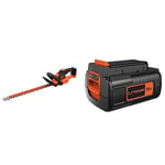 BLACK+DECKER Taille-Haies sans Fil 36V, Orange/Noir, Taille-Haies Electrique 55 cm avec Lame Asymétrique & Batterie de Rechange Li-ION (36V 2.5Ah, 36V/2,5 Ah Batterie Li-ION Compatible avec Tous)