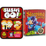 Asmodée Gamewright, Sushi Go Game, Card Game, Ages 8+, 2-5 Players, 15 Minutes Playing Time & Gamewright | Sleeping Queens | Card Game | Ages 8+ | 2-5 Players | 20 Minutes Playing Time