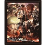 Pyramid International Attack On Titan Poster (Season 3 Design) Lenticular 3D Wall Art and Posters in Black Picture Frame 25cm x 20cm x 1.5cm - Official Merchandise