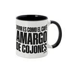 LUXMOVIL Tasse en céramique personnalisée 350 ml, Mr Tarao Phrases originales, cadeaux drôles, adapté pour micro-ondes de couleur blanche et noire (café amer)