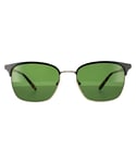 Salvatore Ferragamo Square Mens Black With Shiny Gold Tortoise Green Sunglasses - One Size