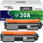 2 Noir Compatible Cartouche De Toner 30A Cf230A 30X Cf230X Pour Hp Laserdruckern Laserjet M203D M203Dn M203Dw Mfp Pro M227Fdn M227Fdw Imprimante[DYJ073601]