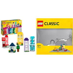 LEGO 11035 Classic Les Maisons Créatives, Ensemble de Briques de Construction pour Enfants & 11024 Classic La Plaque De Construction Grise 48x48, Socle de Base pour Construction