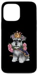 iPhone 13 Pro Max Miniature Schnauzer with roses Case