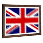 Big Box Art Framed Print of Union Jack British Flag (3) Design | Wall Art Picture | Home Decor for Kitchen, Living, Dining Room, Bedroom, Hallway, Office, Walnut, A2 / 24.5x18 Inch / 62x45cm