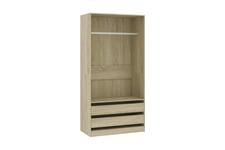 Be Basic Garderobe sonoma eik 100x50x200 cm sponplate - Brun