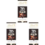 Lindt EXCELLENCE Dark 78% Cocoa Chocolate Bar - 100 g (Pack of 3)