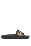 BOSS Mens Kirk Slid Rubber slides with raised logo detail Size