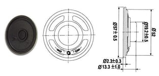 MLS2 HAUT PARLEUR MINIATURE 1W 8 OHMS Ø 57mm (80120)