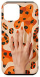 Coque pour iPhone 12 mini Imprimé animal art déco orange avec doigt coréen cœur main