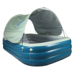 Inflatable Pool Safe Blow Up Family Pool Flexible Large With Canopy For Backyard