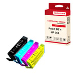 NOPAN-INK - x4 Cartouches compatibles pour HP 364 XL 364XL Noir + Cyan + Magenta + Jaune pour HP DeskJet 3070 A 3070 Series 3520 e-All-in-One 3524 Off