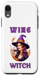 Coque pour iPhone XR Sorcière du vin d'Halloween buvant sa potion