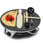 Electric Crepe Pancake Maker 13 Inch Adjustable Temperature 1200W Andrew James