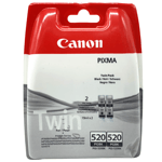 Canon Pixma 520 Black Ink Cartridges Twin Pack Genuine Original iP3600 MP540