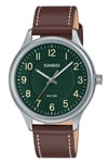 Casio Leather Strap Green Dial Japan Mov't Quarz MTP-B160L-3B 50M Mens Watch