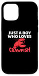 Coque pour iPhone 15 Lobster fruits de mer amusants Just A Boy Who Loves Crawfish