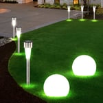 Lampe Solaire Ampoule à Enficher Boule Torche IP44 Jardin Akku Pointe LED 8er De