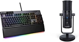 ASUS ROG Strix Flare II Animate et M-Audio Uber Mic - Clavier mécanique Gaming avec écran Anime Matrix et Micro Gaming USB à Condensateur Plug 'N Play