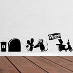 UYEDSR Wall Sticker 3d Funny mouse hole Pizza wall stickers for kids rooms decals vinyl wall art decoration home vintage wallpaper mural-B