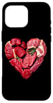 Coque pour iPhone 16 Pro Max Graphique culinaire pour la Saint-Valentin, barbecue, viande de bœuf crue, cœur, papa et chef