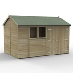 Timberdale 12x8 Tongue and Groove Pressure Treated Reverse Apex Double Door Wooden Garden Shed