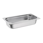 Vogue Bac Gastronorme 1/3, Bac Inox, Profondeur : 65 mm, Capacité : 2,5 litres, Récipient de conservation des aliments chauds et froids, Compatible Bain Marie, Couvercle vendu séparément, K929