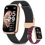 Sanorum Montre Connectée Femme, 1.47" Tracker d'Activité, 24 Modes Sportifs, Suivi Sommei, Fréquence Cardiaque, SpO2, Podometre Fonction Féminine IP68 Longue Durée Smartwatch Android iOS Or Noir