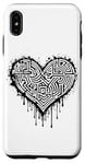 Coque pour iPhone XS Max Motif celtique en forme de cœur monochromatique, nœud celte