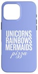 Coque pour iPhone 16 Pro Max Licorns Rainbow Sirènes Pizza Fun