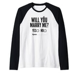 Will You Marry Me Wedding Funny Proposal Raglan Baseball Tee