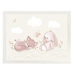 Nattou Poster avec Cadre photo, Renard et Lapin, env. 40 x 30 cm, Alice et Pomme, Multicolore