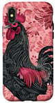 Coque pour iPhone X/XS Rose Art Déco Ethnique Peleas De Gallos Cockfighter Game Fowl