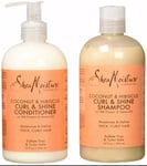 Shea Moisture Coconut & Hibiscus Curl & Shine Shampoo and Conditioner Set 13 oz