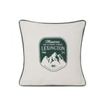 Mountain Logo Recycled Cotton Canvas Pillow Cover White/Green, 50x50, Lexington