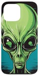 iPhone 13 Pro Max Cute Green Alien Head UFO Space Face || Alien Case