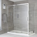 Portland - Porte de Douche Coulissante Moderne 170cm avec Paroi de Retour 76cm - Chromé - Hudson Reed