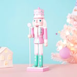 25Cm Wooden Nutcracker Ornament Candy Series Soldier Statues Handcraft Doll Toy