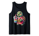 Tortoise Turtle Drinking Bubble Tea Japanese Kimono Tank Top