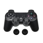 Le Noir - Coque De Protection En Caoutchouc Et Silicone Pour Manette De Jeu Playstation 3, Avec 2 Capuchons De Poignées